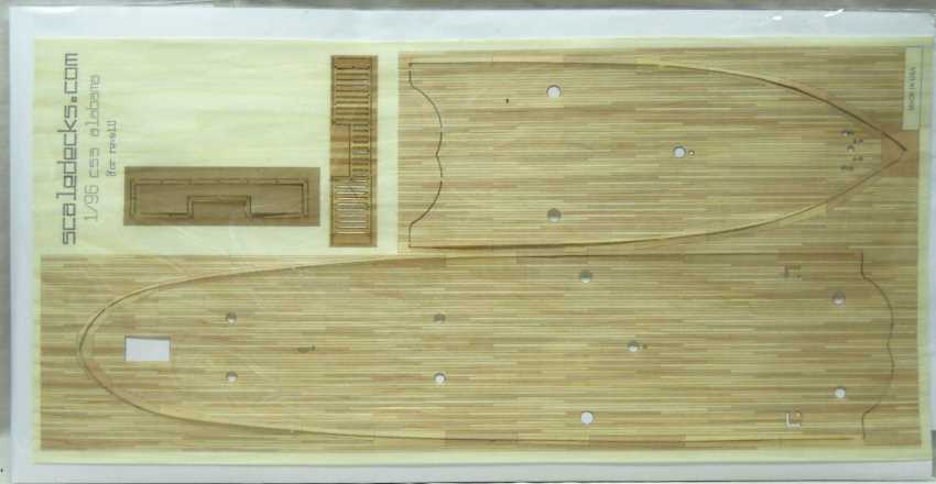 Scaledecks 1/96 Wooden Deck For Revell CSS Alabama - Bagged plastic model kit